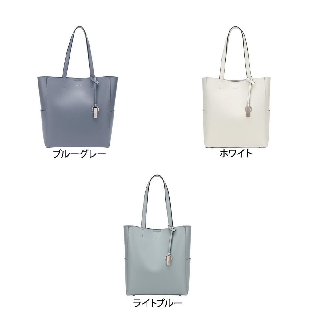 [Angrit] Large Tote Bag with Key Ring Charm, Black, Size F