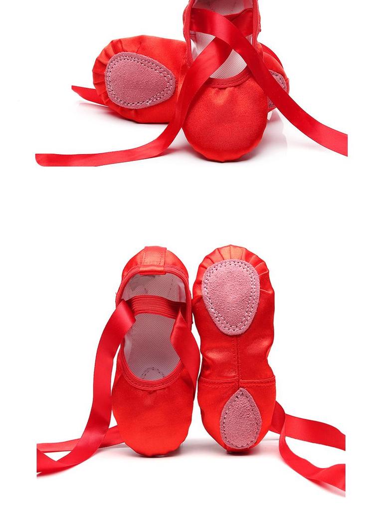 Girls' Satin Strap Dance Shoes - Cat Claw Ballet Pointe Shoes