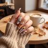 Nail Art Accessories Women Stickers for Autumn Halloween, Pumpkin Spider Web Skull Flame Decals Manicure Decal, DIY Supplies Holiday Party Decal