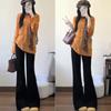 Slight Suit Pants Women's New High-end Drape Small Spring and Autumn Black Casual Thin Flared Pants