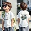 Korean Style Boys' Short-Sleeve Henley Collar T-Shirt, Loose Pure Cotton, Summer New Arrival Trendy Base Layer for Middle and Older Children