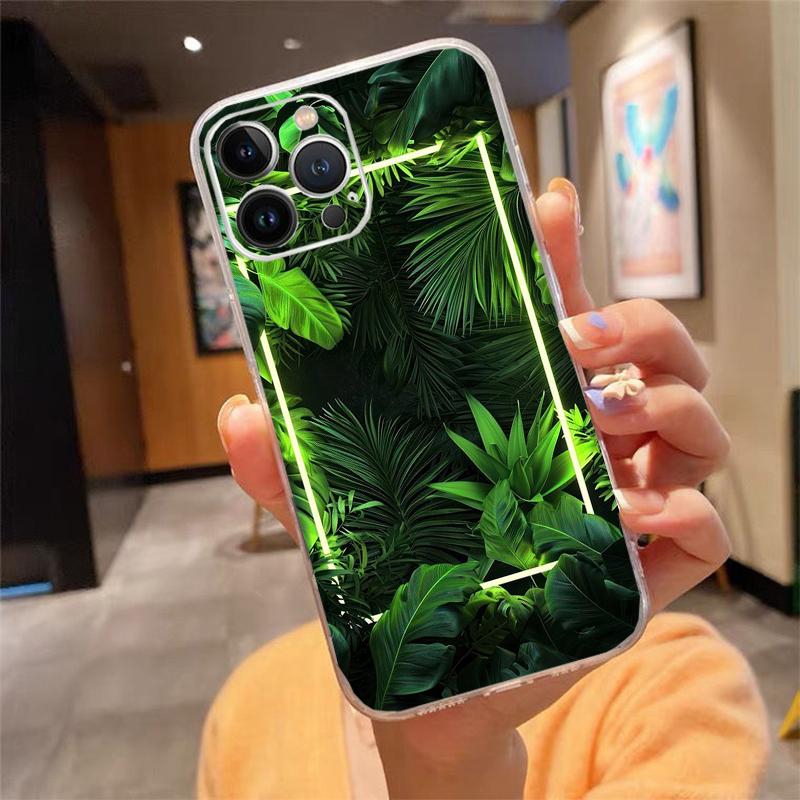 

Tropical Palm Tree Leaves Phone Case Carcasa Funda For iPhone 17 Pro Max Air 16 15 14 13 Pro Max 15 16 Pro 15Plus Case iphone 14