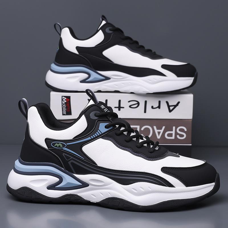 

Trendy men s shoes 2025 autumn new men s sports and leisure shoes leather surface breathable soft sole walking light running shoes 45