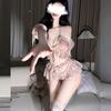New Underwear Sexy Bare Chest Pearl Neck Maid Three-point Hot Buttocks Uniform Set
