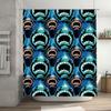 Stylish Bath Curtains with Shark Print Waterproof Shower Curtain for Bathroom Decoration Black Blue Colors Available in Differen