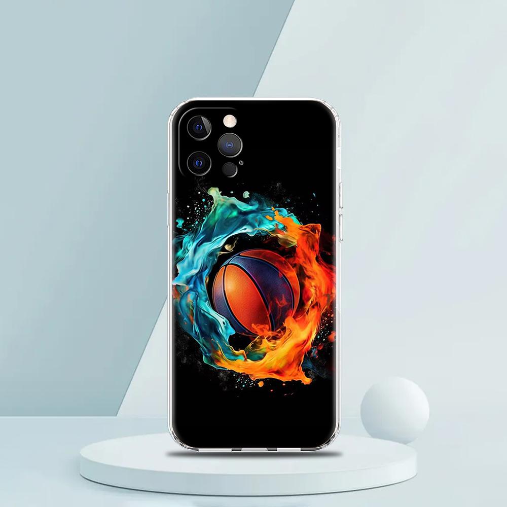 Cool Basketball Soft Transparent Phone Case Cover for iPhone 16 15 14 13 12 11 Pro Max XR 8 7 Plus XS Max Shockproof Shell Capas