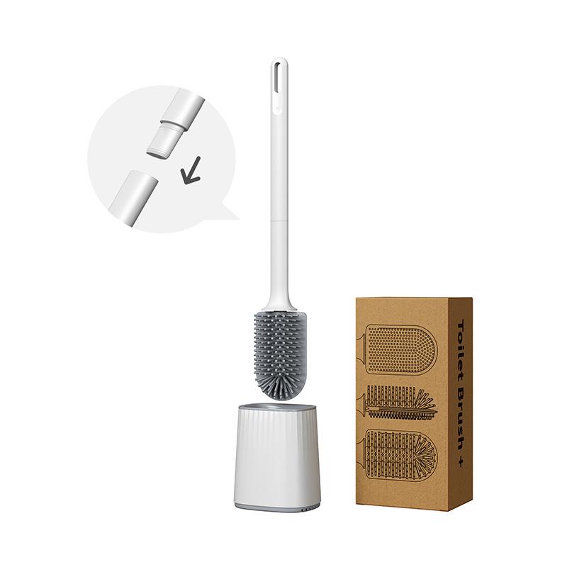 Съемная туалетная щетка с двухсторонней подставкой, туалетная щетка без сверления отверстий, настенная туалетная щетка с длинной ручкой белый