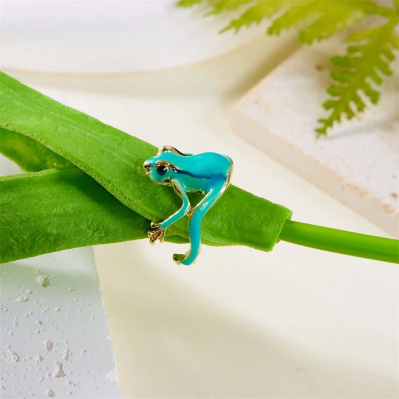 Kreativer süßer Tier-Frosch-Kröte-Öffnungsring für Frauen Männer, ästhetisches Design, Retro, größenveränderbarer Fingerring, Party-Festival-Schmuck