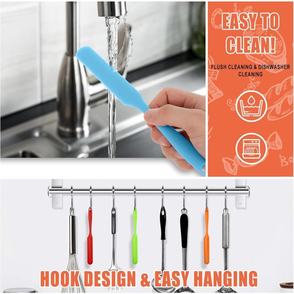 High Temperature Resistant Silicone Long Spatula Multi-color Cream Spatula Household Cake Making Small Accessories Baking Tools