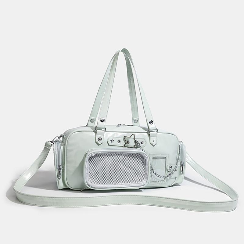 New Y2k Star Chain Ita Bag Large Capacity Transparent Crossbody Bag Diy Display Handbag Candy Color Cute Japanese Shoulder Bag