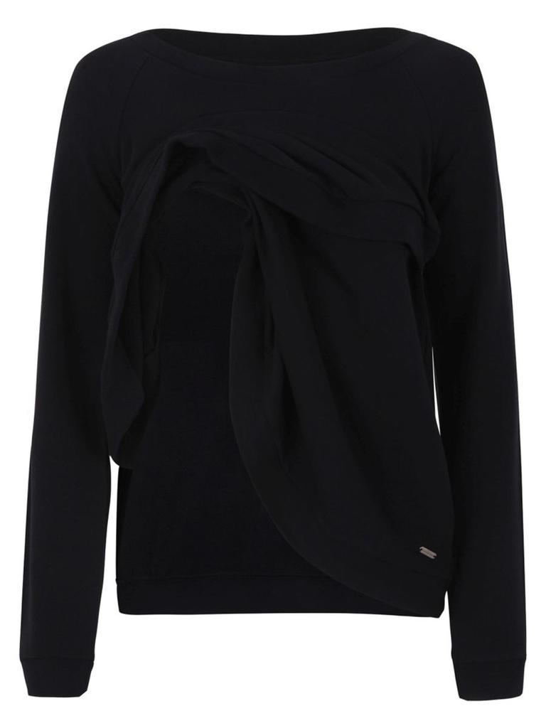 Women' Black Bellybutton Maternity Nursing Blouse
