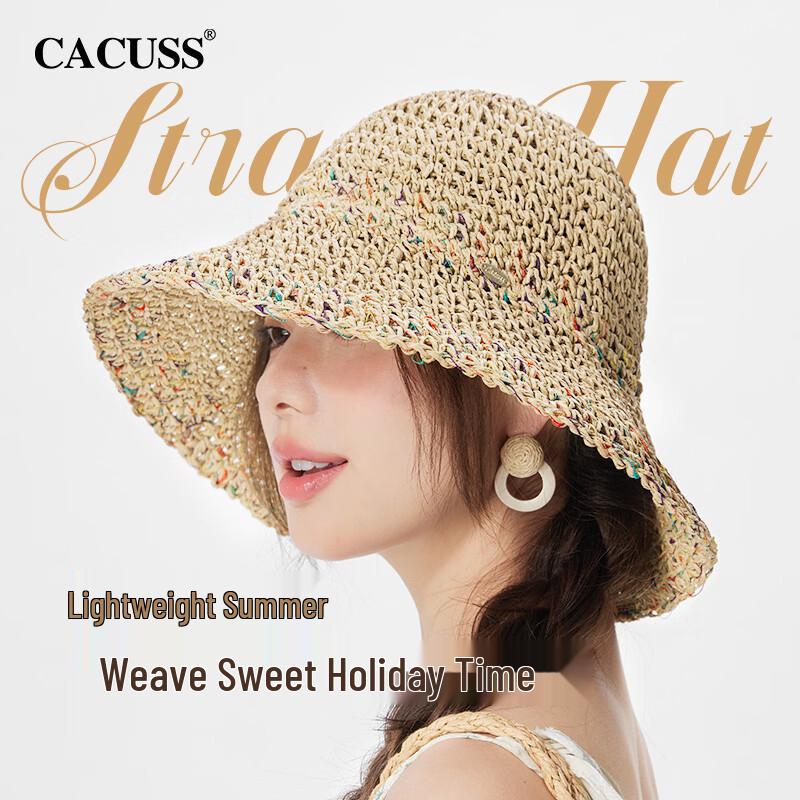 CACUSS Women s Wide Brim Straw Sun Hat One Size 57-59cm