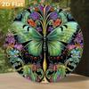 Vintage Art Deco Metal Poster Butterfly Flowers for Home