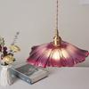 Glass Lotus Leaf Pendant Lights Flowe Hanging Lamps Home Decor Lighting for Living Room Bedroom Bedside Light Fixture Indoor