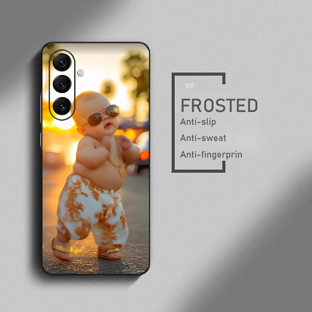 Popular Dancing Baby Cute Phone Case For Samsung Galaxy S26 S25 S24 S23 S22 S21 Plus Ultra Note20 Soft Black