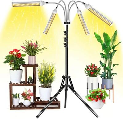 Wachstumslichter mit Timer für Zimmerpflanzen, Vollspektrum, mit ausziehbarem 60-Zoll-Stativ, 420 LEDs, 1/4-Kopf, Bodenpflanzen-Wachstumslichter