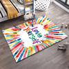 Colorful "Love Yourself" Inspirational Carpet with Multicolor Stripes Design Suitable for Use As an Anti-slip for Living Room Bedroom Sofas