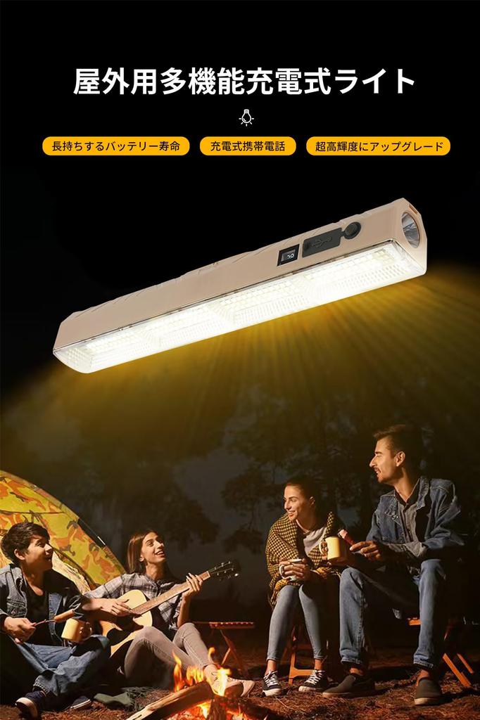 SGEBD Rechargeable LED Magnetic Light with 2500mAh 5 Lighting Warm White Emergency Fishing Disaster Prevention Security Power Disaster Parking Lot