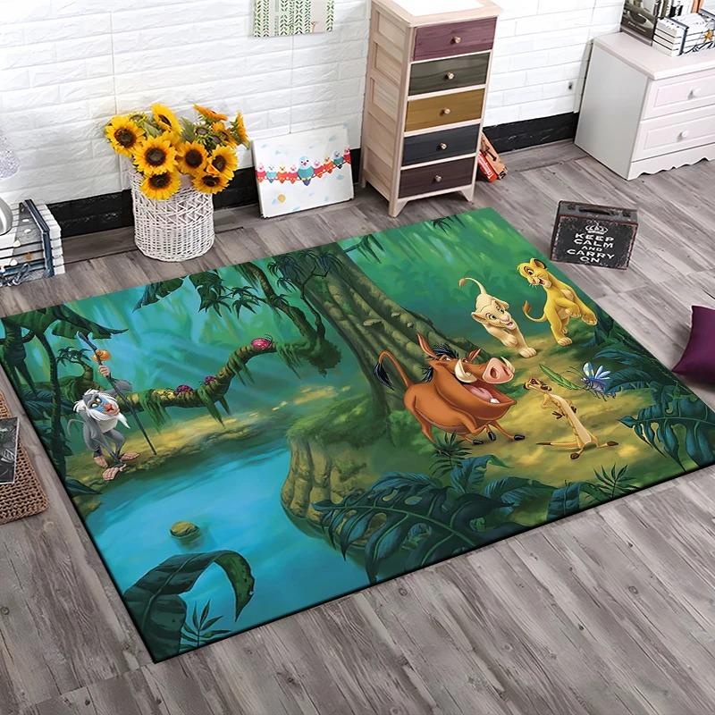 The Lion King Pattern 3D Kids Bedroom Bedside Carpet Non Slip Soft Floor Mat Sofa Coffee Table Rugs for Home Decor