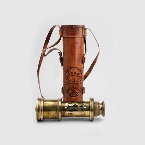 Handcrafted Brass Telescope  Magnification, Camouflage Finish  Leather Cover Stargazing, Nautical, Outdoor