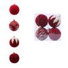 4pcs Glitter Christmas Tree Hanging Balls Flocked Xmas Ball Ornaments Xmas Gift Balls  Party Favors