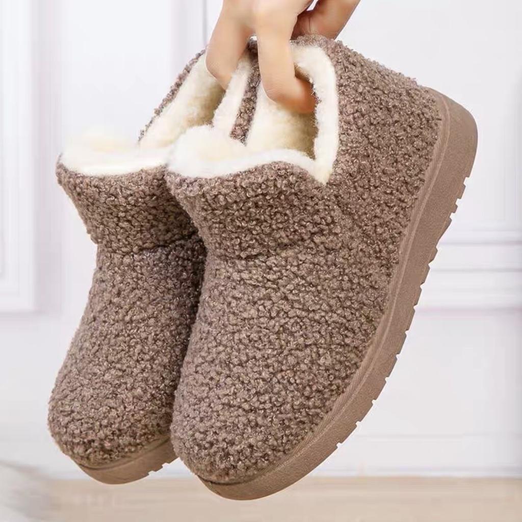 Cotton Shoes Winter New Velvet Thickened Shoes Home Versatile Fashion Snow Boots Soft Sole One Pedal Cotton Boots