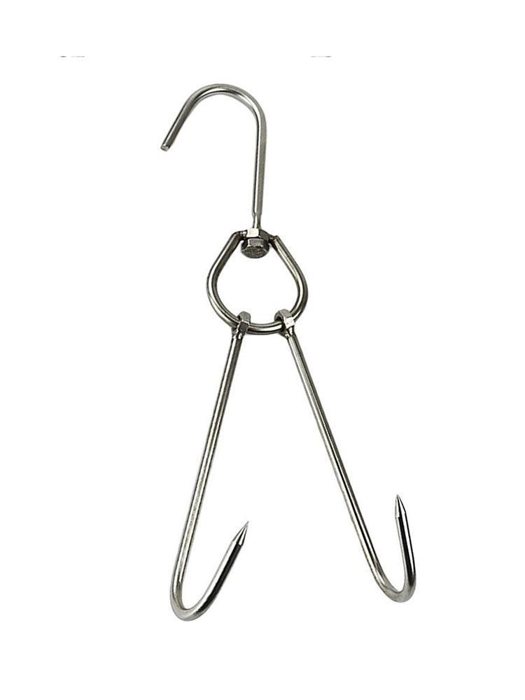 Buy Stainless Steel Double Meat Hooks Roast Duck Bacon Shop Hook BBQ