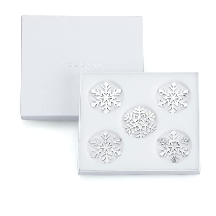 Washi-Blech Kristall Essstäbchenablage Schneeflocken-Design [Nousaku Verpackung] (5 Stücke)