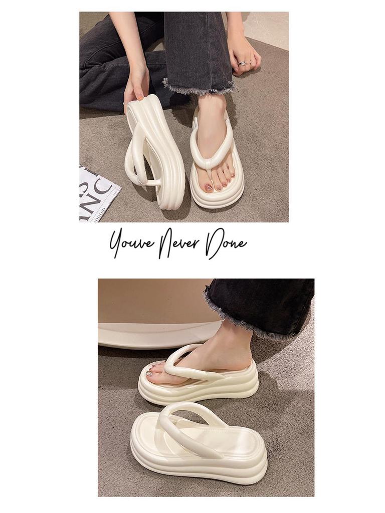 Women's EVA Odor-Resistant Non-Slip Thick-Soled Flip-Flops for Summer Beach