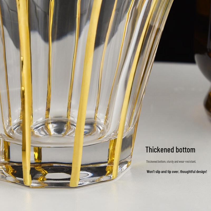 Crystal Whiskey & Beer Glass with Gold Line Design