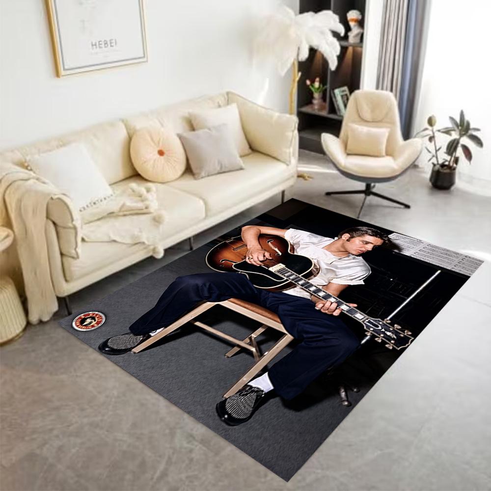 Elvis Presley Fan Quote Area Rug Suitable for Study room Entryway Game Room Playrooms Antislip Carpet Anime Office Decor Birthday/Christmas Gift