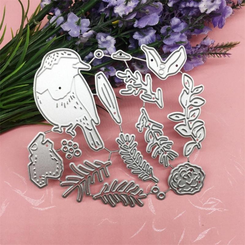Bird Leaf Metal Cutting Dies DIY Craft Carbon Steel Embossing Template Stencil Paper Scrapbooking for Card Die Cuts Mold