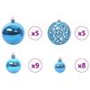 Christmas Ornament Set with 150 LEDs 61 pcs Blue Plastic