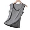 Tencel Lyocell Wide Shoulder Tank Top - Sleeveless, Cool, Skin-friendly, Versatile Base Layer (No Bra Pads).