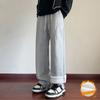 Men's Solid Color Loose Wide Leg Fleece Sweatpants Men's Casual Fashion Fleece Sweatpants