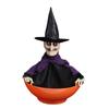 Glowing Halloween Candy Bowl Battery Powered Halloween Ghost Ornament Party Props Fruit Bowl  Gift