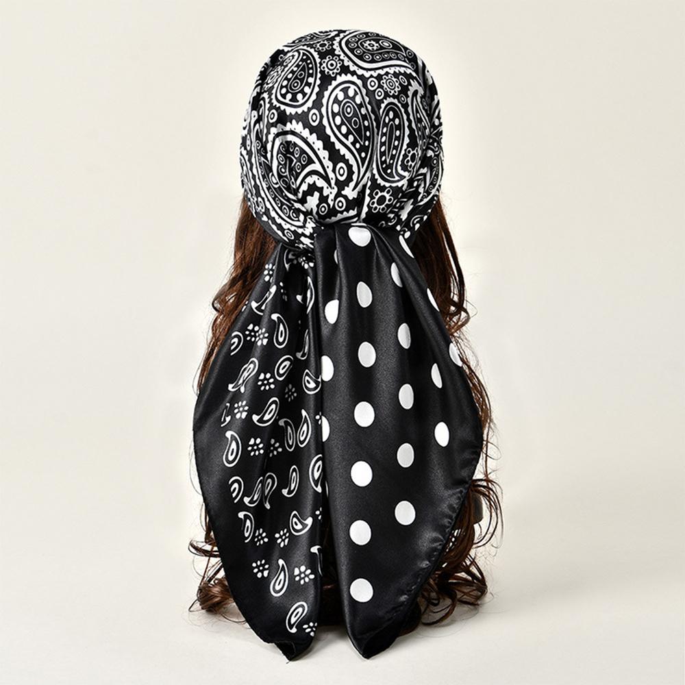 

Luxury Floral Print Square Scarf Women Soft Satin Kerchief Hairband Neckerchief Head Hijab Lady Headband Foulard Bag Ribbon 90X90cm