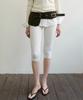 Aobteu Capri Ribbed Leggings - White