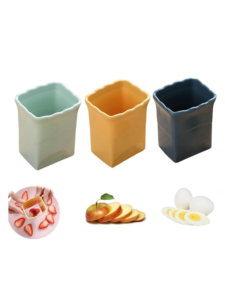 3 st Fruktskivare Rostfritt Stål Premium Frukt Ägg Banan Jordgubb Handhållen Multifunktionell Snabbt Skivare Köksredskap