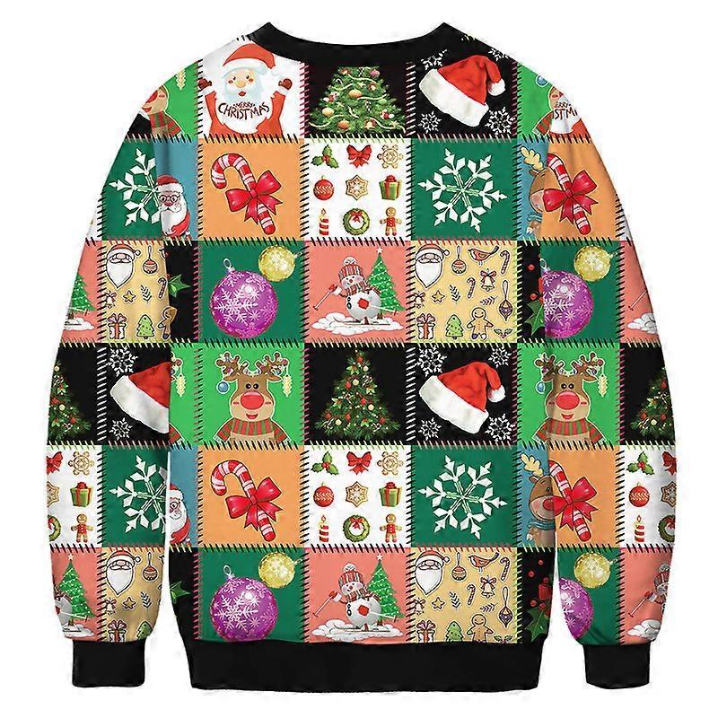 Colorful House Unisex's Ugly Christmas Jumper Sweater Printed Pullover, Halloween 3D Digital Print Sweatshirt