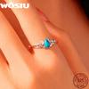 WOSTU Inel Argint Sterling 925 Nod Celtic Picătură Turcoaz Pentru Femei Durabil Nuntă Solitar Inele Reglabile Cadou Pentru Ea
