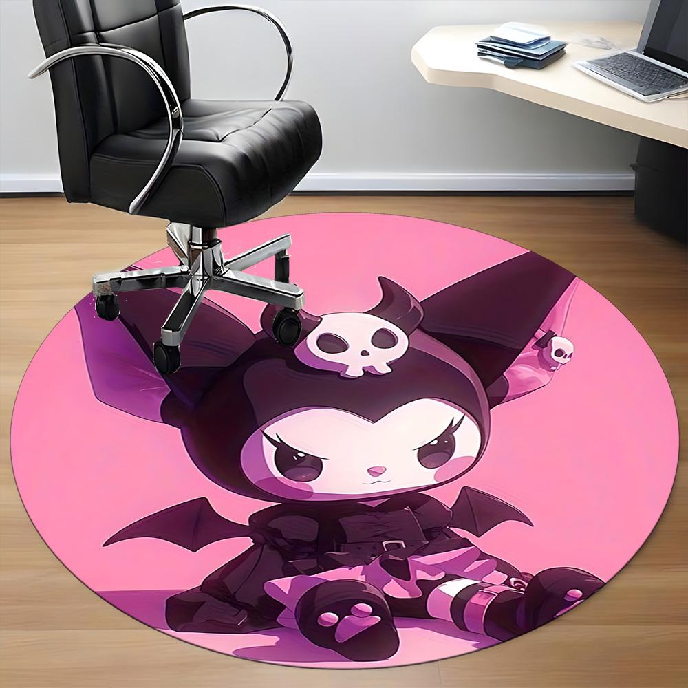 Kuromi Sanrio Office Round Area Rug,  Under Office Chairs Bedroom Living Room Home Decor a0908197