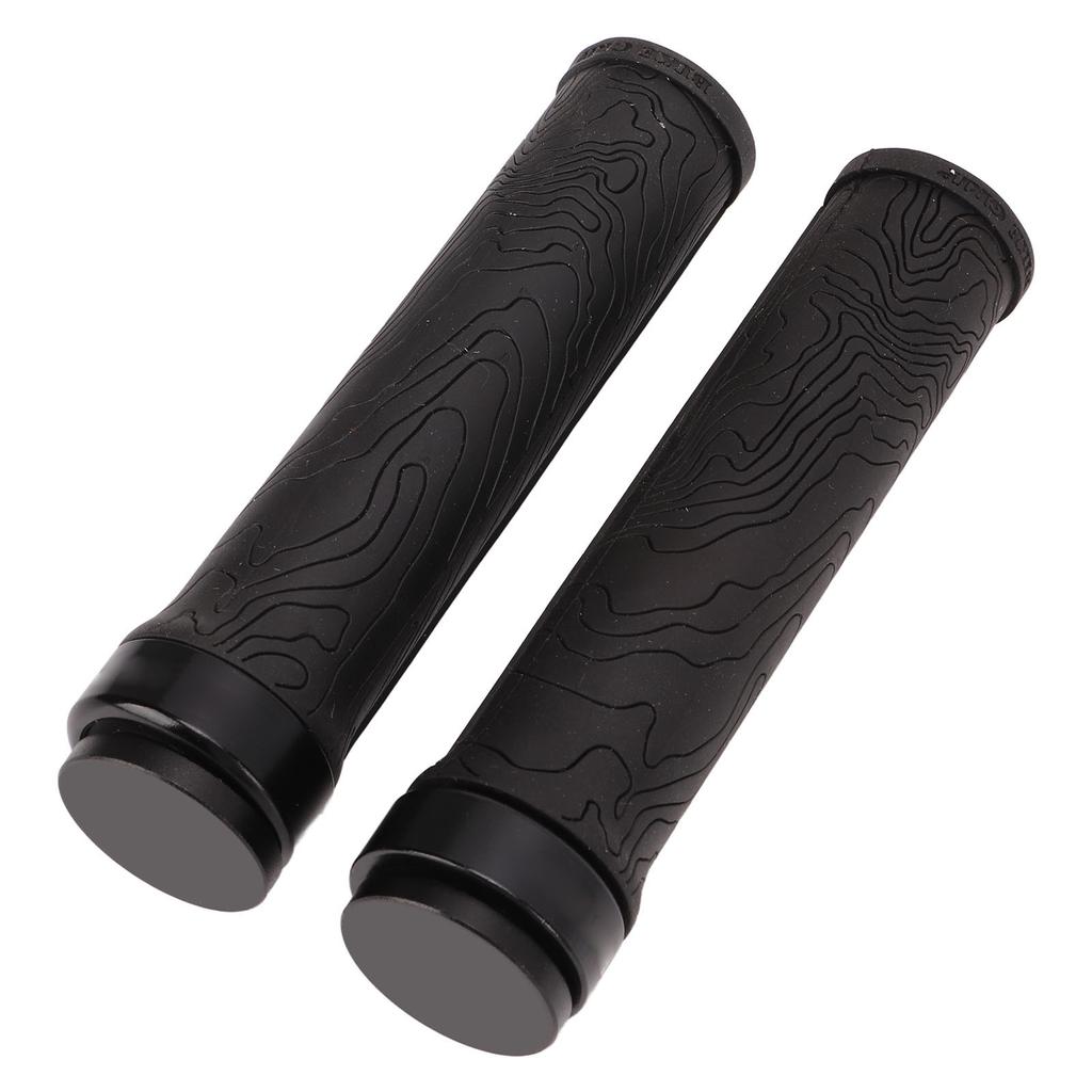 2 Pcs Handlebar Grips Shockproof Anti Slip Texture Soft Comfortable Black Mountain Bike Grips for