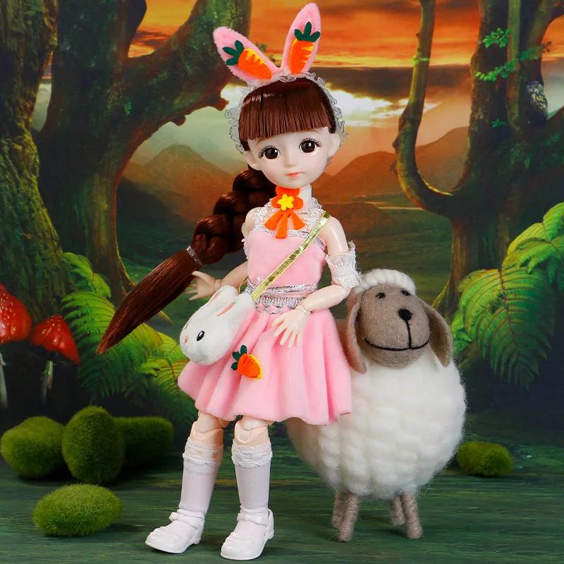 BJD Bebek ve Kıyafetleri Çoklu Çıkarılabilir Eklemler 30cm 1/6 3D Gözlü Bebek Kız Giydirme Doğum Günü Hediyesi Oyuncak