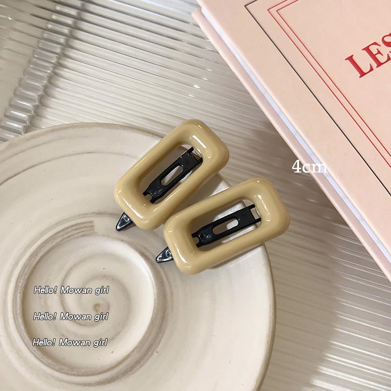 

2 шт. геометрические заколки для волос конфетного цвета, красочные маленькие квадратные заколки Bb, заколки для волос, заколки для челки, боковые заколки, заколки для девочек, головные уборы белый