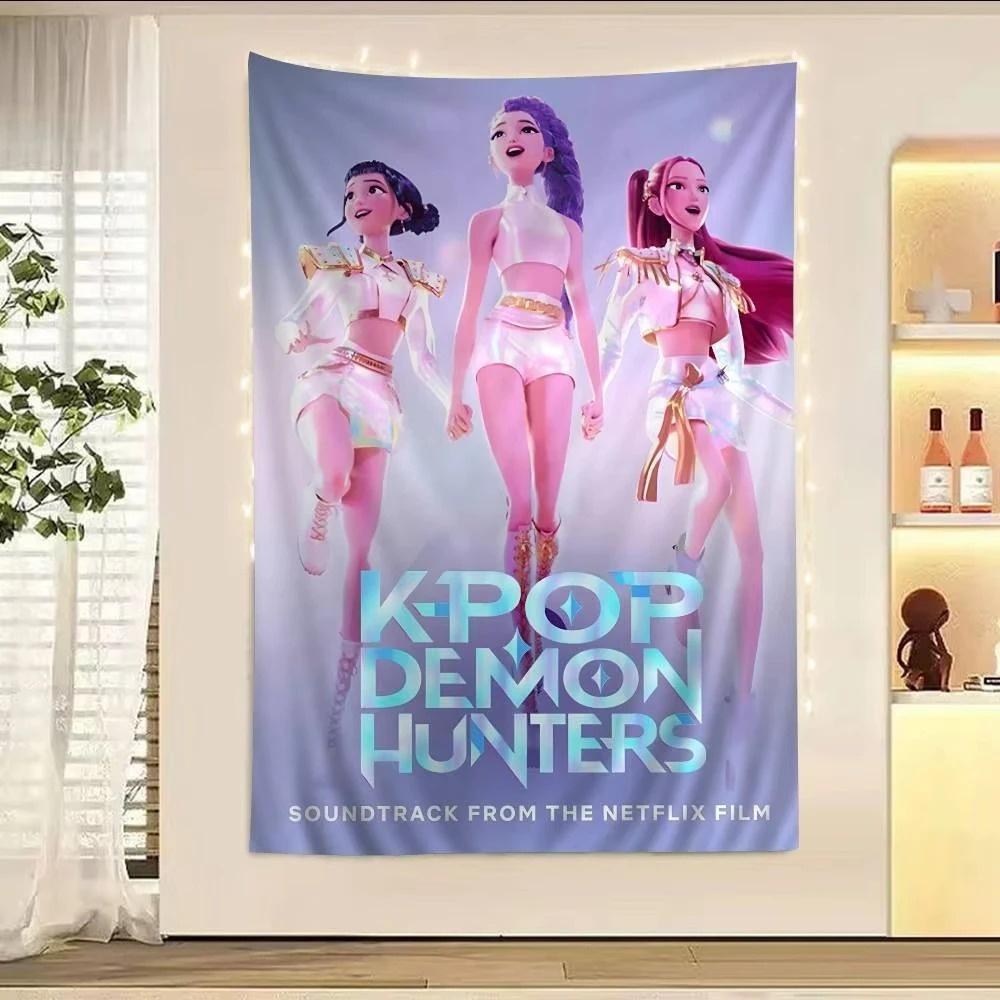 2025 Pop Anime K-Pop D-Demon H-Hunters Tapestry Birthday Gift Home Decoration Wallpaper Banner Tapestry Aesthetic Decoration