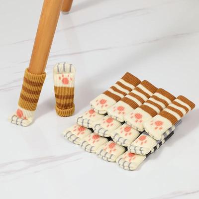 4/8/12 Stück Katzenpfote Möbel Stuhlbeinschutz Polster Stuhlfußmanschette Boden Strick Socke Tischfußmatte