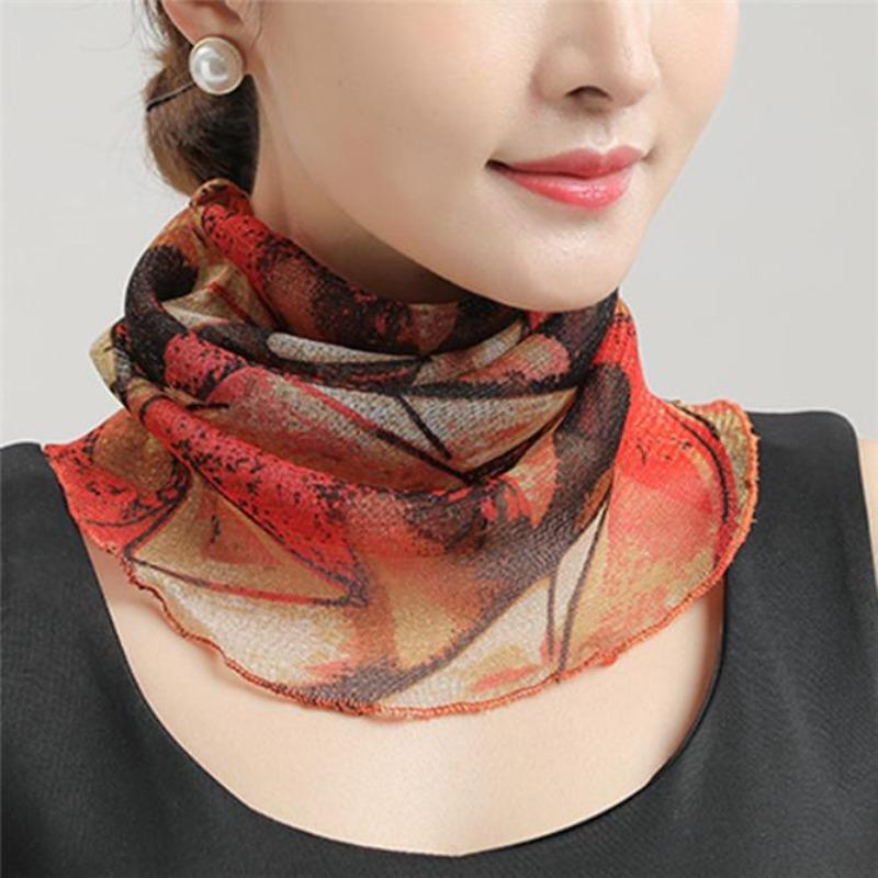 Fashion Sunscreen Veil Small Silk Scarf Neck Guard Mask Headband Motorcycle Sun Protection Head Scarf UV Prote… More