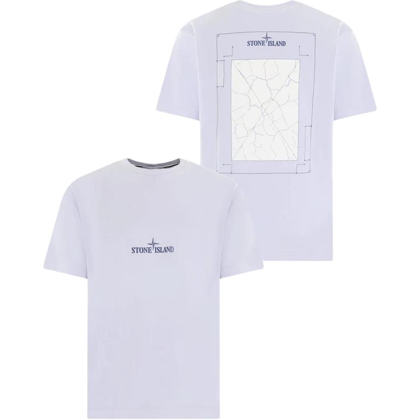 STONE ISLAND Logo Rundhals Kurzarm T-Shirt Herren Oberteile Lila K1S1521002RC-S0137-V0088
