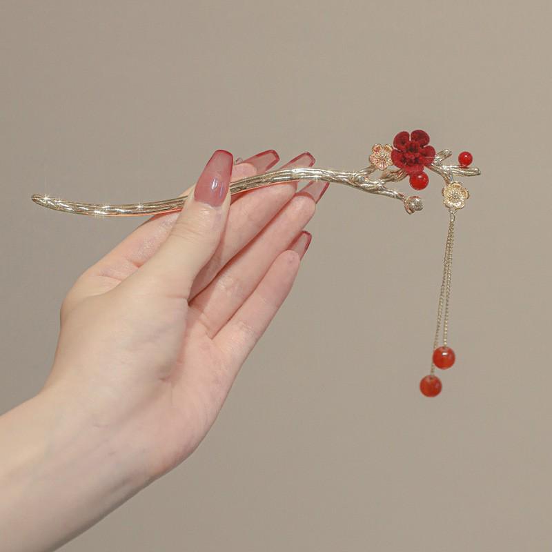 Tassel Flower Hairpin: Elegant Chinese Style Hanfu & Qipao Hair Accessory for Women